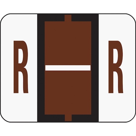 Smead Label, Bccr, Endtab, "R", Brown Pk SMD67088